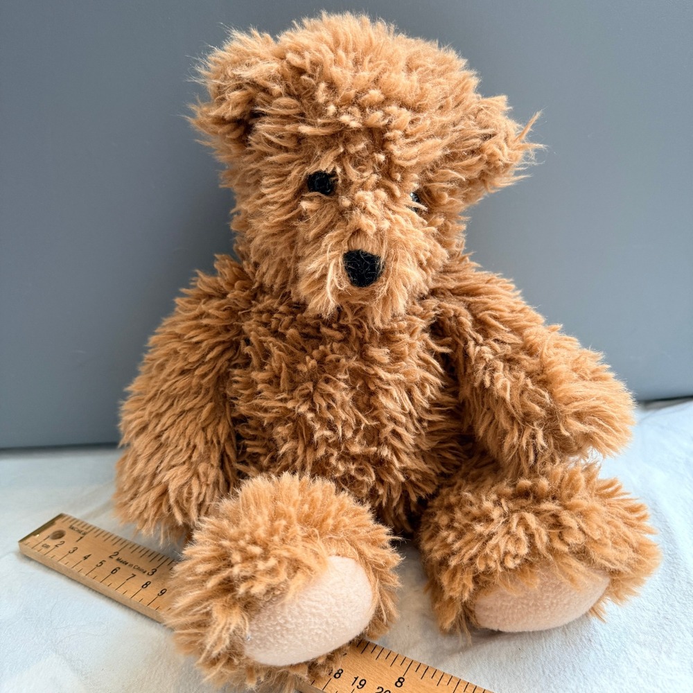 Vermont Teddy Bear Vintage Stuffed Animal Shaggy Plush Brown 12 Inch Hand Made